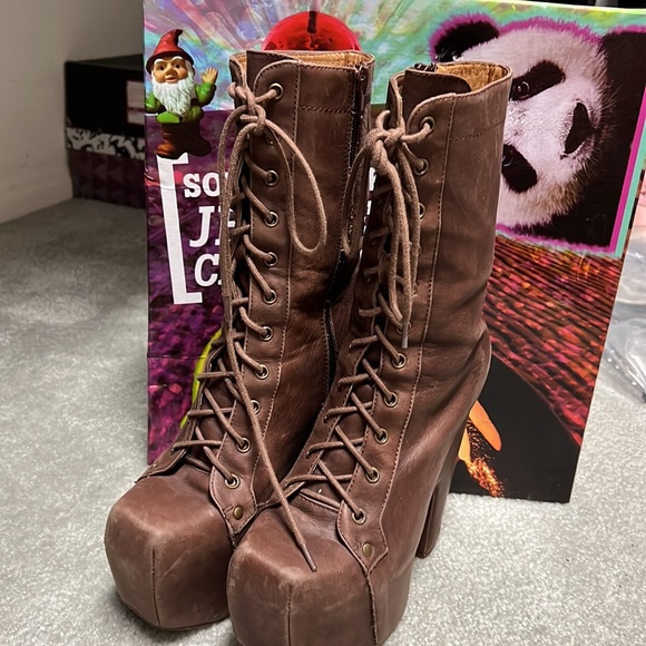 Jeffrey Campbell brown distressed boots size 7us - Picture 4 of 16